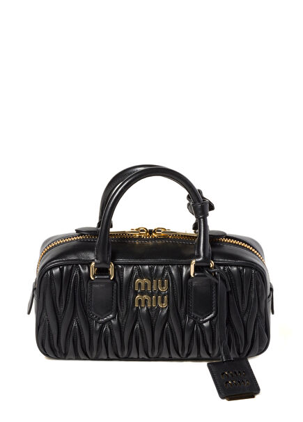 Arcadie Matelassé Black Nappa Leather Women's Handbag