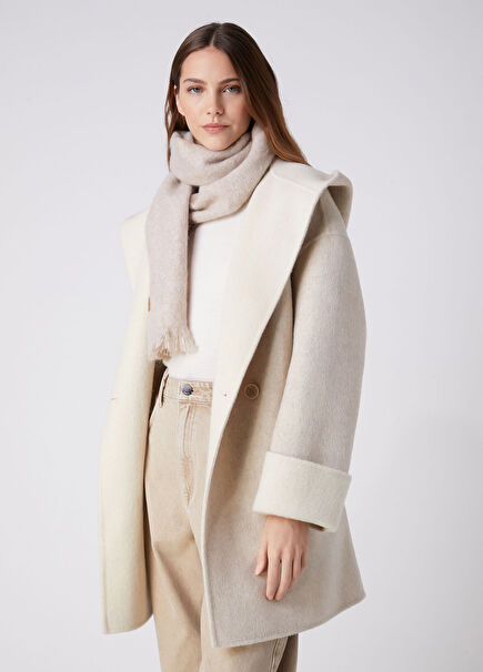 Light Beige Hooded Coat