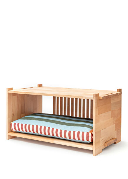 Orla Masif Ahşap Orta Sehpalı Kedi ve Küçük Irk Köpek Yatağı