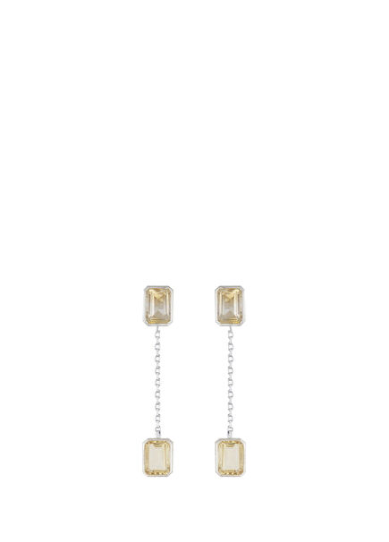 Sitrin Değerli Taş 925 Ayar Gümüş Zincirli Kadın Küpe