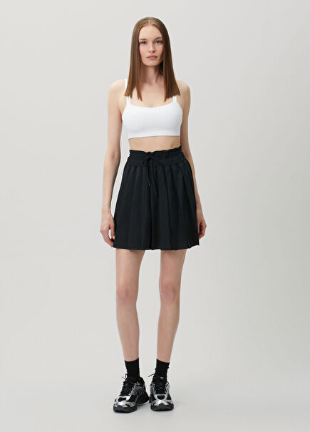 Black Pleated Mini Skirt