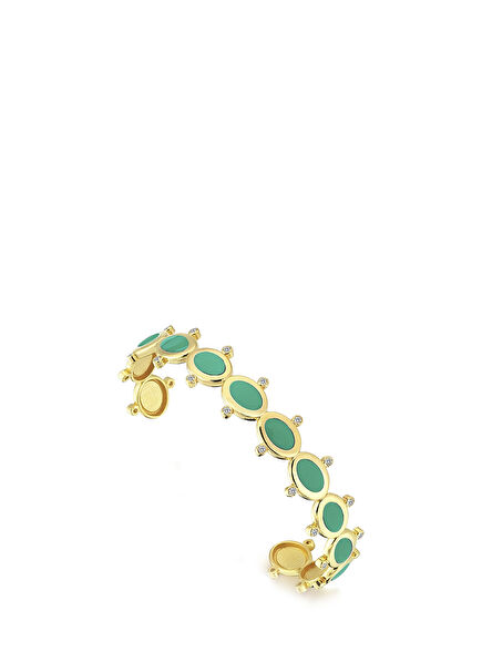 Gold Plated 925 Sterling Silver Aquamarine Esma Bracelet