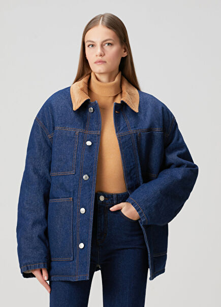 Lacivert Denim Ceket