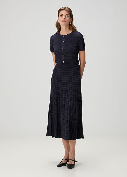Navy Midi Skirt