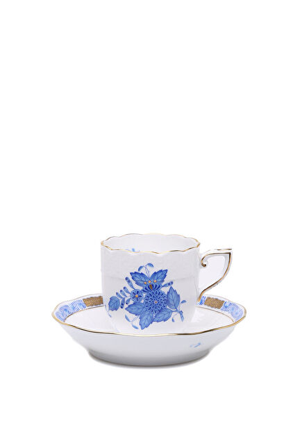 Blue Flower Pattern Porcelain Coffee Cup Set