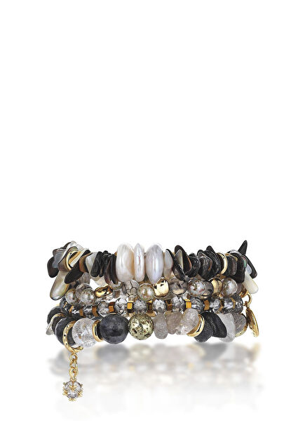 Cleopatra 24 Ayar Altın Kaplama Doğal Taş Kadın Bileklik