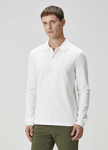 White Long Sleeve Polo T-Shirt