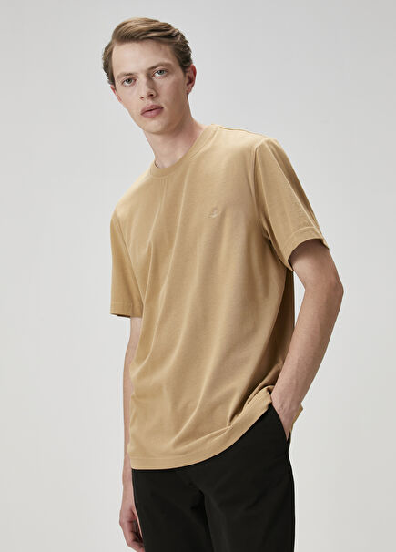 Relax Fit Camel Basic T-Shirt