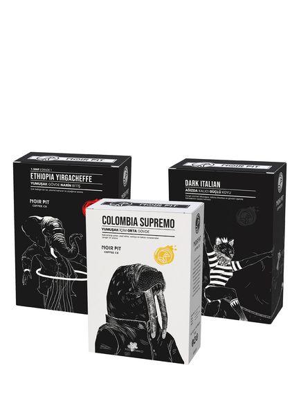 Coffee Co. Colombia Supremo Dark Italian and Ethiopia Bean Coffee 3 x 250 gr
