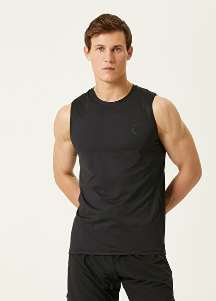 Black Logo Sleeveless T-shirt