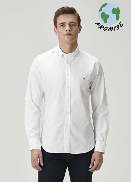 Slim Fit White Oxford Shirt
