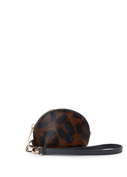 Siyah Kahverengi Desenli Süet Çanta Aksesuarı