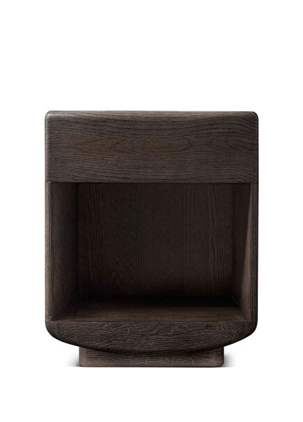 Glow Black Oak Wood Single Drawer Bedside Table