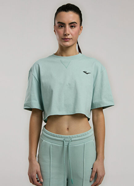 Classics Wmn Comfort Su Yeşili Kısa Kollu Kadın Crop T-shirt