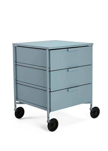 Open Blue Mobile Storage Unit with Drawers