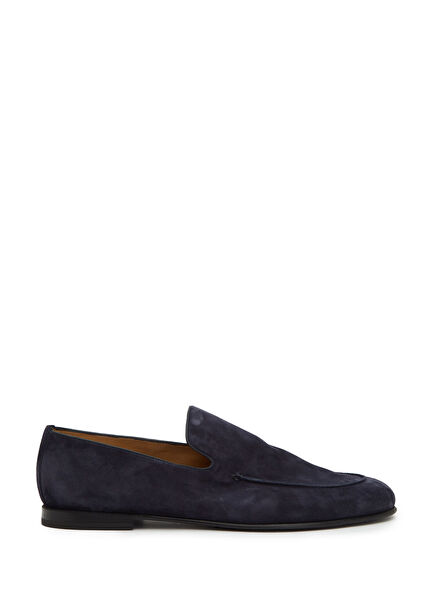 Navy Blue Men's Suede Loafer