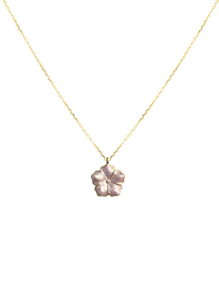Bavella Mini Pink Enamel 24K Gold Plated 925Sterling Silver Women's Necklace