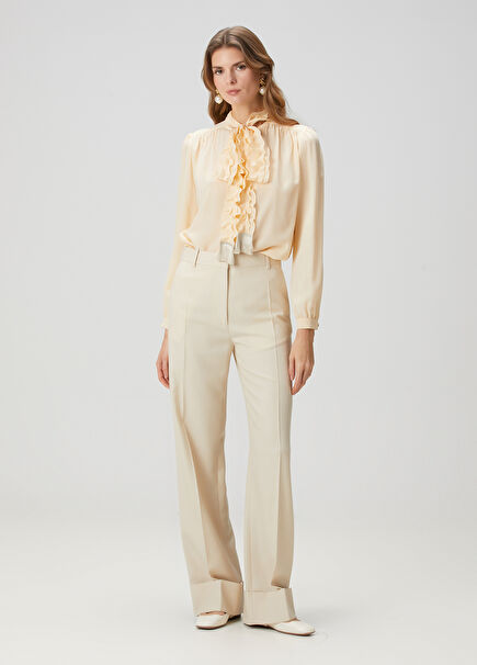 Beige Wool Trousers