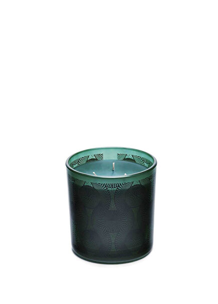 Ozwald Boateng Glass Green Patterned Scented Candle
