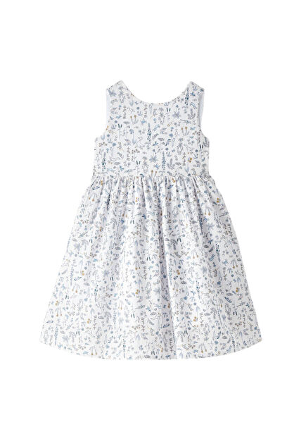 Little Forest Tale Blue Cotton Sleeveless Girl Dress