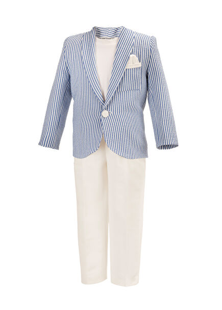 Lion Blue and White Striped Suit