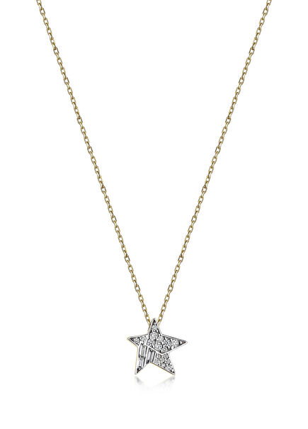 14K Gold Women's Necklace with Stella Small Diamonds