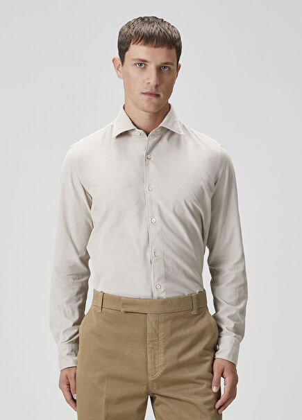 Beige Textured Shirt