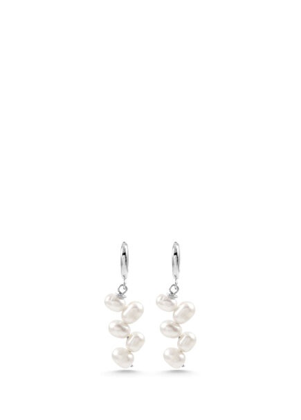 Daphne 925 Gold Plated Women's Pearl Earrings on 925 Sterling Silver Brass