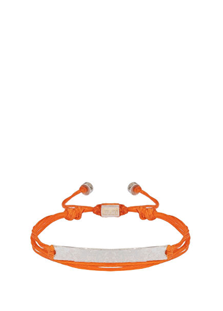 Men's Bracelet With Orange Plate