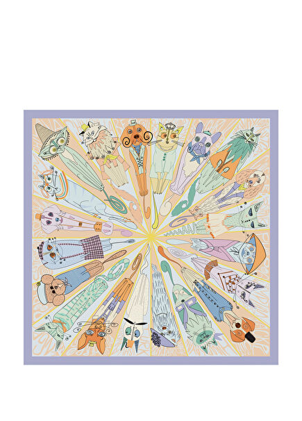 The Paw Society Printed Cotton Women's Shawl 140 x 140 cm