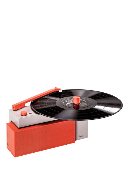 Duo Ayrılabilir Bluetooth Hoparlörlü Şarjlı ve Taşınabilir Turuncu Akıllı Pikap Plakçalar