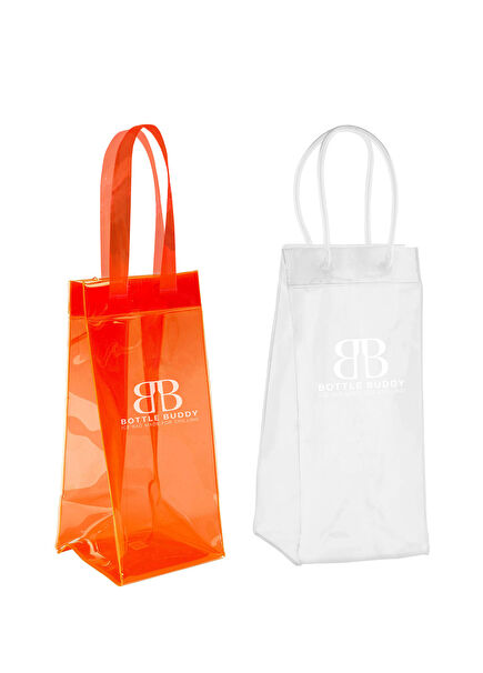 Ice Bag Turuncu Şeffaf Şişe & Şarap Soğutucu 2'li Buz Çantası