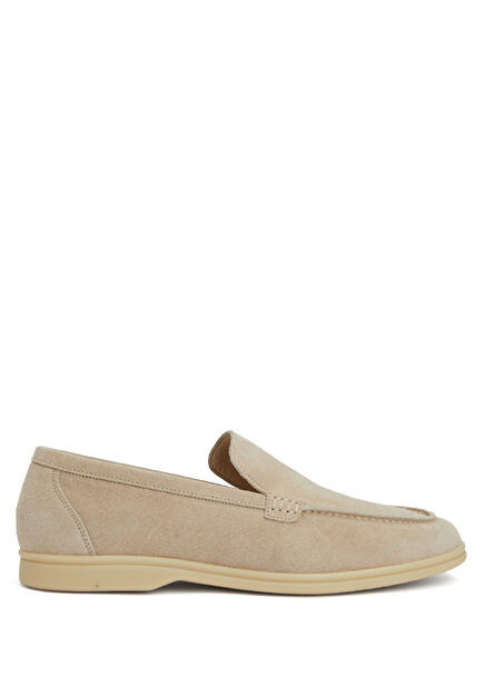 Beige Men's Leather Loafer