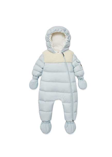 Mavi Kapüşonlu Çocuk Kayak Tulumu