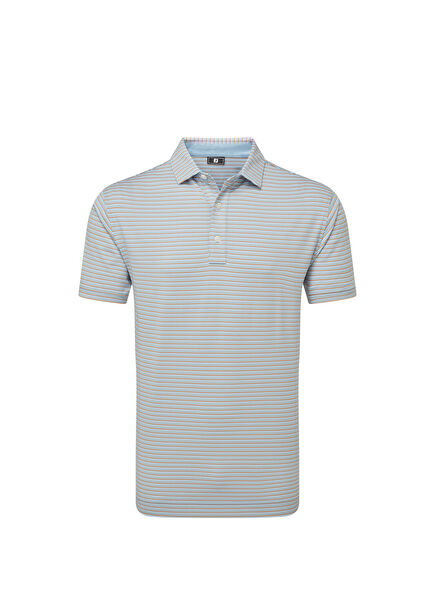 Balance Stripe Lisle Blue Jay Mavi Çizgili Kısa Kollu Erkek Golf T-Shirt 