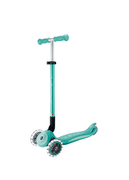 Elite Deluxe Dark Mint Lighted Folding 3 Wheel Kids Scooter