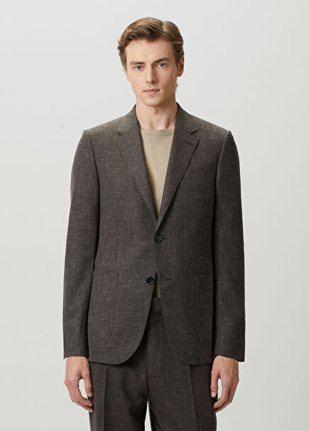 Kahverengi Yün Formal Ceket