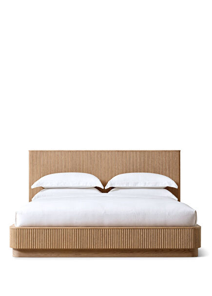 Bella Naturel Meşe Ahşap Çift Kişilik Karyola