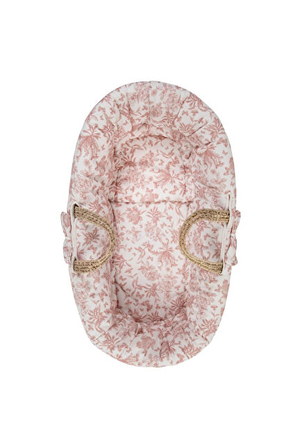 Floral Patterned Wicker Baby Basket Crib