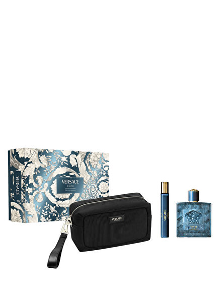 Eros Parfüm 100 ml + Seyahat Boy Parfüm 10 ml + Çanta EDP Erkek Parfüm Seti 