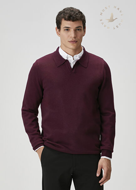Plum Polo Neck Knitwear
