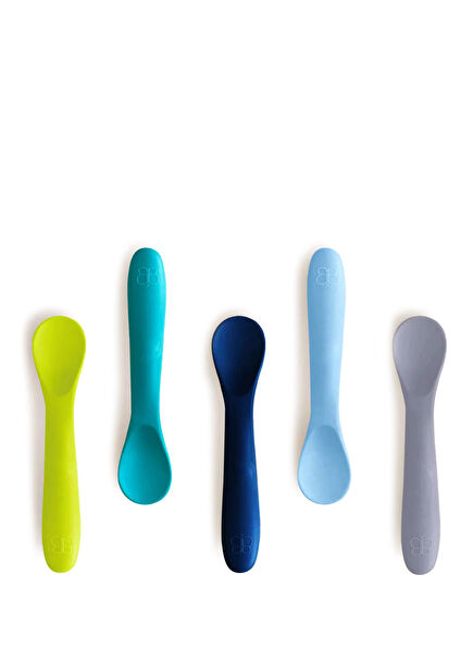 Spoon Blue Silicone 5-Piece Spoon Set
