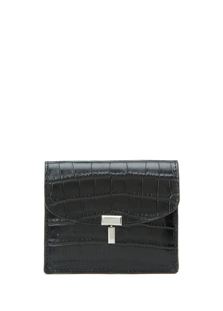 T-Lock Black Women's Leather Card Holder