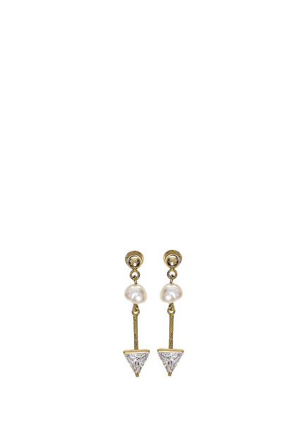Sofia Pearl with Zirconia 22 Karat Gold Plated Women's Earrings