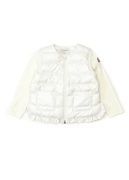 Beyaz Triko Garnili Kız Çocuk Hırka