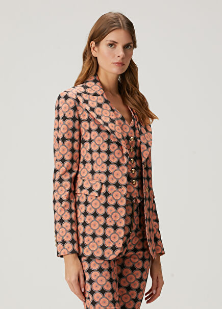 Garnet Black Patterned Blazer