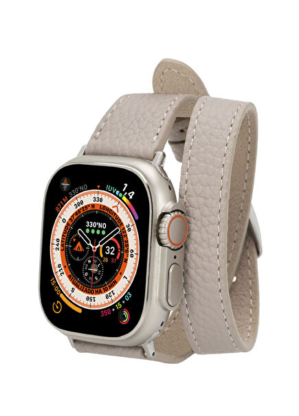 Alpine Slim Double Tour Dune Brown Leather Apple Watch Band