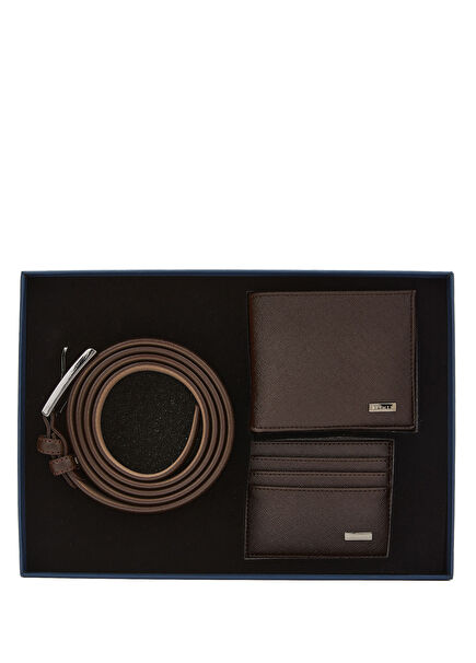 Brown Men's 3-Piece Accessory Set