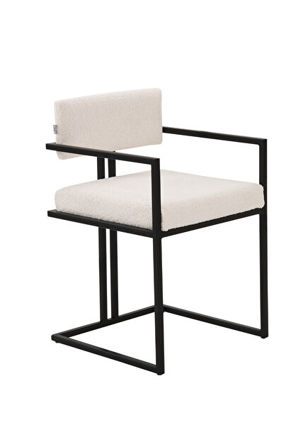 Tush Beyaz Metal Yemek Odası Sandalyesi