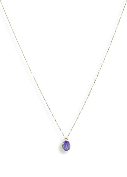 Biggee Tanzanite Diamond-Studded 14K Gold Women's Necklace